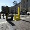 Il totem di Biennale Democrazia in piazza Carignano