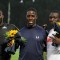 Il podio dei 100 mt maschili, Chambers Dwain, Sanneh Su Wai'bou e Kobéané Gérard