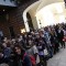 In coda per assistere all'apertura di Biennale Democrazia