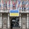 La bandiera dell'Ucraina a Palazzo Civico