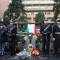 Cerimonia di scoprimento della targa commemorativa nel luogo del crollo della gru di via Genova