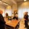 Il sottosegretario alla Cultura, Vittorio Sgarbi accompagnato dall'assessora Rosanna Purchia e dal Prefetto Raffaele Ruberto,in vista all’Archivio Moda del Liceo Artistico Passoni