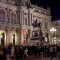 Un momento dell'inaugurazione di Luci d'Artista in piazza Carlo Alberto