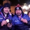 Due giocatori della squadra di hockey ucraina con la medaglia di bronzo