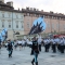 La seconda parte del Corteo storico in marcia verso piazza Castello
