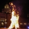 L'accensione del Farò in piazza Castello durante la vigilia di San Giovanni