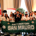 La pattinatori San Mauro in Sala Juvarra con l\'Assessore allo Sport Stefano Gallo