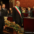 Il picchetto d’onore con il Sindaco Fassino, il Presidente e vicepresidente del Consiglio Comunale, Giovanni Maria Ferraris e Silvio Magliano