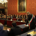 La Sala Rossa durante l\'intervento del Sindaco Piero Fassino