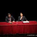 Mario Calabresi e Claudio Magris sul palco del Regio
