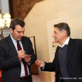 Mario Calabresi e Claudio Magris prima di salire sul palco del Regio
