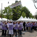 I volontari della Sindone all\'ingresso del percorso