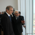 Piero Fassino e Sergio Mattarella al grattacielo IntesaSanpaolo