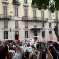 Il saluto in piazza Solferino