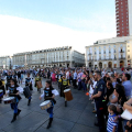 Il corteo in piazza Castello