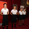 Gli atleti della Reale Società Ginnastica al foyer del Regio