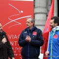 Massimo Guerrini, Piero Fassino e Andrea Tomasetto in piazza Carlo Alberto