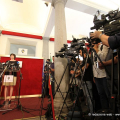Un momento della conferenza stampa