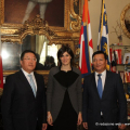 I primi cittadini Chiara Appendino ed Enkhbat Lamzav e l’ambasciatore a Roma Tserendorj Jambaldorj