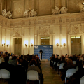 Un momento della celebrazione nella Sala del Senato di Palazzo Madama