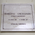 La targa in memoria di Roberto Crescenzio