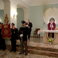 Un momento della messa celebrata presso le suore Carmelitane