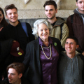Antonia Arslan con gli studenti della scuole superiori presenti alla cerimonia