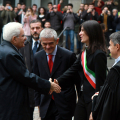 Le autorità ricevono il Presidente della Repubblica