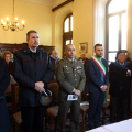 Un momento della cerimonia alla Caserma Morelli