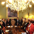La cerimonia di investitura in Sala Congregazioni