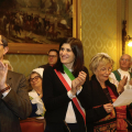 Un momento della cerimonia di investitura
