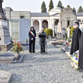 Un momento della commemorazione al Cimitero Monumentale