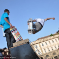 Gli skate volano in piazza San Carlo