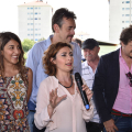 Valentina Ciappina, Carlotta Salerno e alle loro spalle Alberto Unia