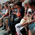 Il pubblico nel cortile di Palazzo Carignano