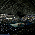 La spettacolare scenografia al Palasport