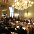 Un momento della conferenza stampa