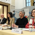 Un momento della conferenza al Palazzo della Luce