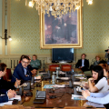 Un momento della conferenza stampa