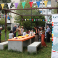 La struttura a pergola davanti all’area studio
