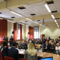 L'aula magna dell’istituto “Plana” di via Braccini
