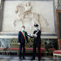 Il lenzuolo commemorativo in onore delle Vittime della mafia