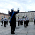 La Banda Musicale del Corpo di Polizia Municipale suona in piazza Castello