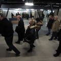 La V Commissione e i giornalisti presso il cantiere del museo