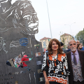 Vladimir Luxuria, Giovanni Minerba e Ferruccio Capitani autore della stele in memoria di Ottavio Mai