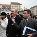 L\'Assessore Giovanni Maria Ferraris illustra il Meridiano Cassini a Oscar Farinetti, Patron di Eataly