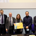 La targa che ricorda Maria Teresa Lavazza
