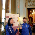 Palazzo Civico - Grand Prix FIE Trofeo Inalpi - Volpi e Garozzo consegnano il fioretto alla Città di Torino