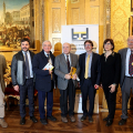 Lo Staff di  Biennale Democrazia con gli sponsor dell'edizione 2023
