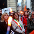 Torino contro le mafie, fiaccolata davanti al Comune